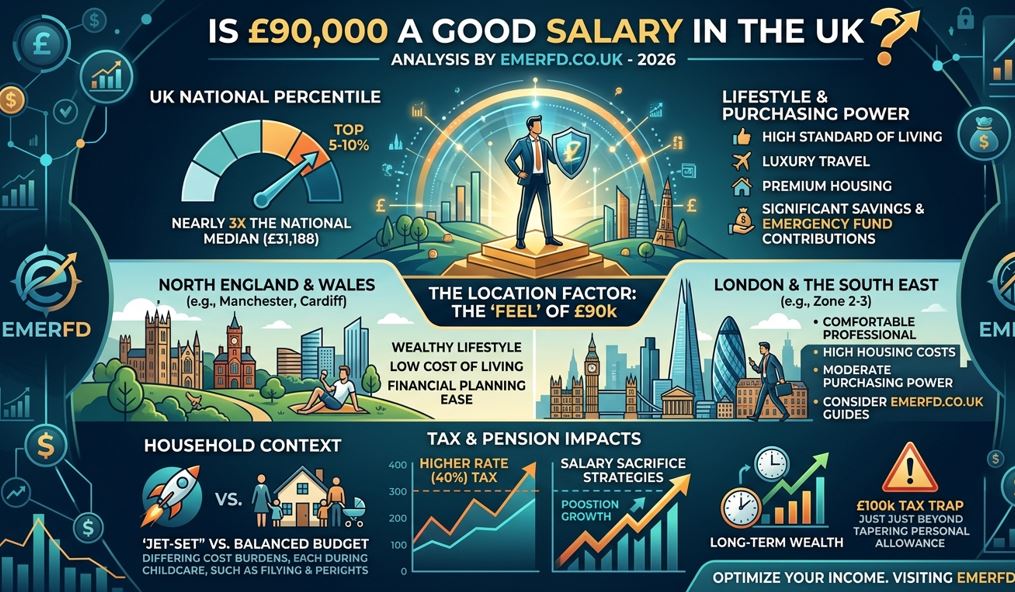Is $90,000 a good salary in the UK?